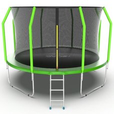 EVO JUMP Cosmo 12ft (Green) Батут с внутренней сеткой и лестницей, диаметр 12ft (зеленый)