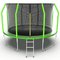 EVO JUMP Cosmo 12ft (Green) Батут с внутренней сеткой и лестницей, диаметр 12ft (зеленый)