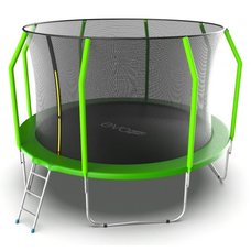 EVO JUMP Cosmo 12ft (Green) Батут с внутренней сеткой и лестницей, диаметр 12ft (зеленый)