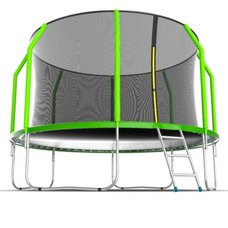 EVO JUMP Cosmo 12ft (Green) Батут с внутренней сеткой и лестницей, диаметр 12ft (зеленый)