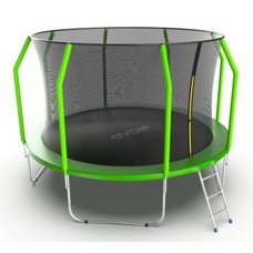 EVO JUMP Cosmo 12ft (Green) Батут с внутренней сеткой и лестницей, диаметр 12ft (зеленый)