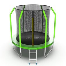 EVO JUMP Cosmo 8ft (Green) Батут с внутренней сеткой и лестницей, диаметр 8ft (зеленый)