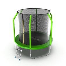 EVO JUMP Cosmo 8ft (Green) Батут с внутренней сеткой и лестницей, диаметр 8ft (зеленый)