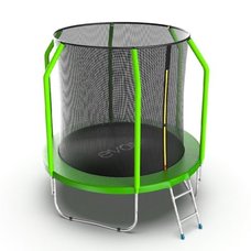 EVO JUMP Cosmo 8ft (Green) Батут с внутренней сеткой и лестницей, диаметр 8ft (зеленый)