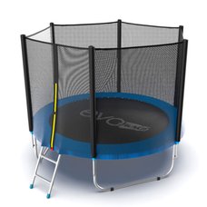 EVO JUMP External 8ft (Blue) + Lower net. Батут с внешней сеткой и лестницей, диаметр 8ft (синий) + нижняя сеть