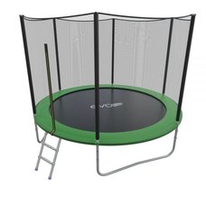 EVO JUMP External 10ft (Green) Батут СКЛАДНОЙ с внешней сеткой и лестницей, диаметр 10ft (зеленый)